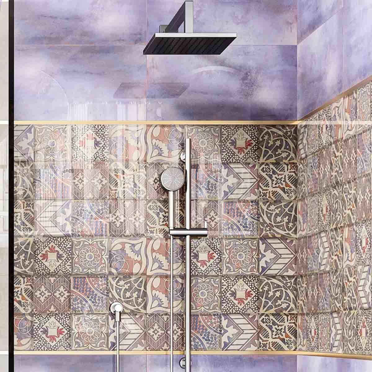 کاشی پانارا دکور استراکچر بنفش پارس اسپان