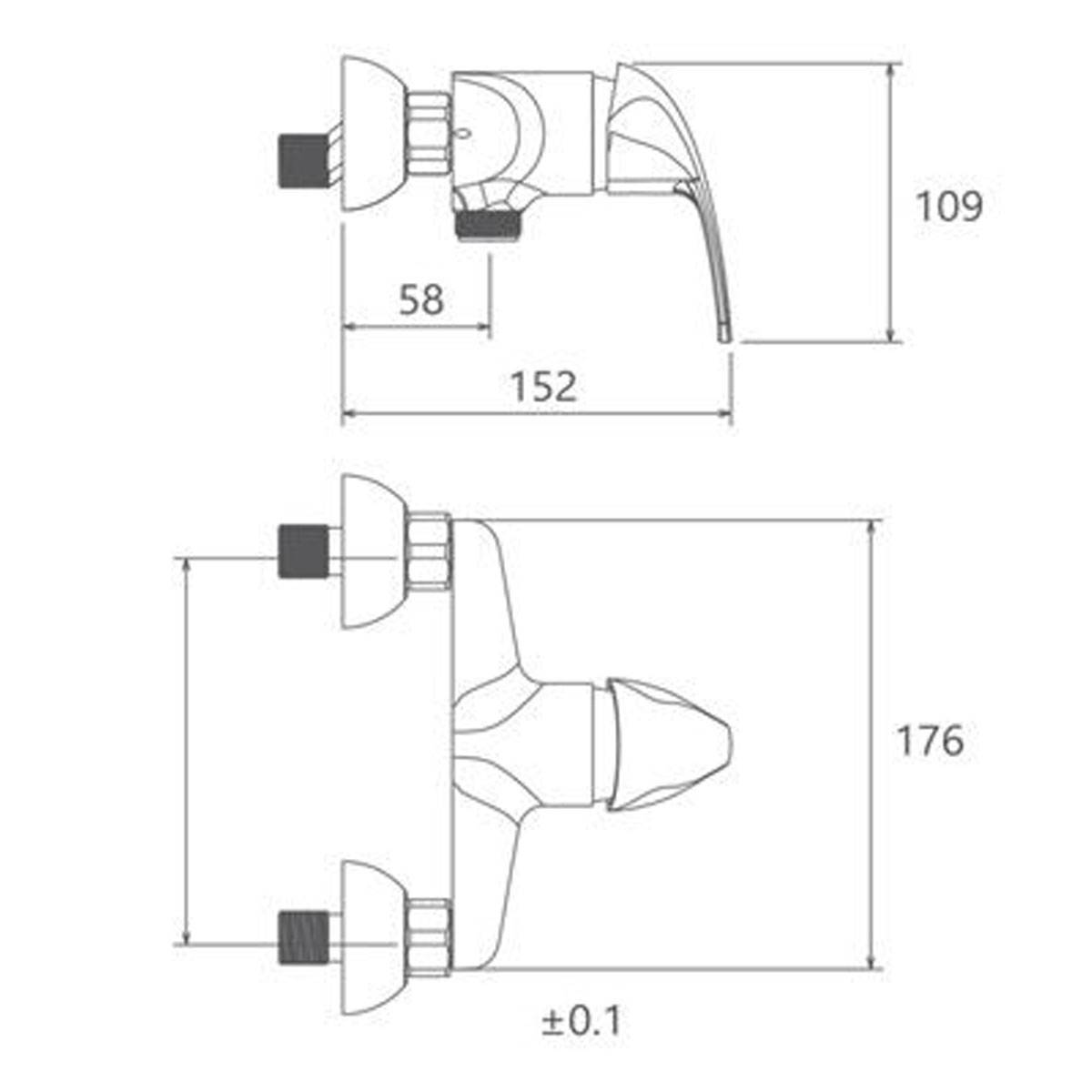 شیر توالت اطلس کروم شودر