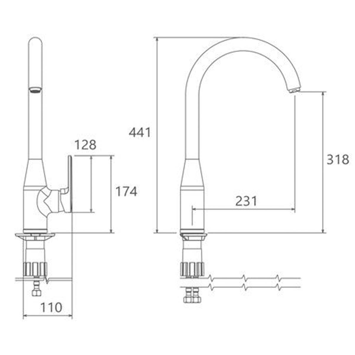 شیر آشپزخانه لیون شیری کروم شودر