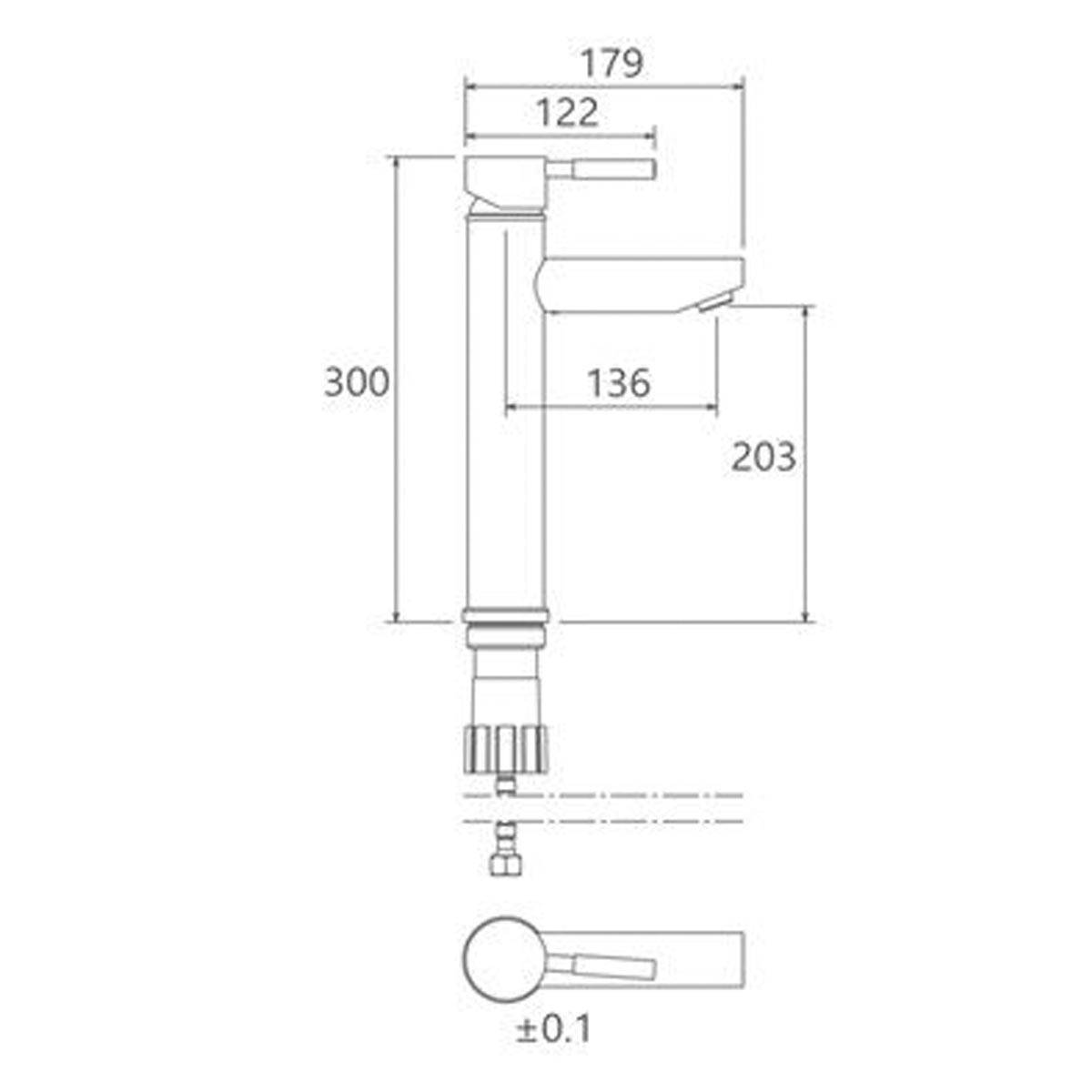 شیر روشویی پایه بلند موناکو پلاس کروم شودر