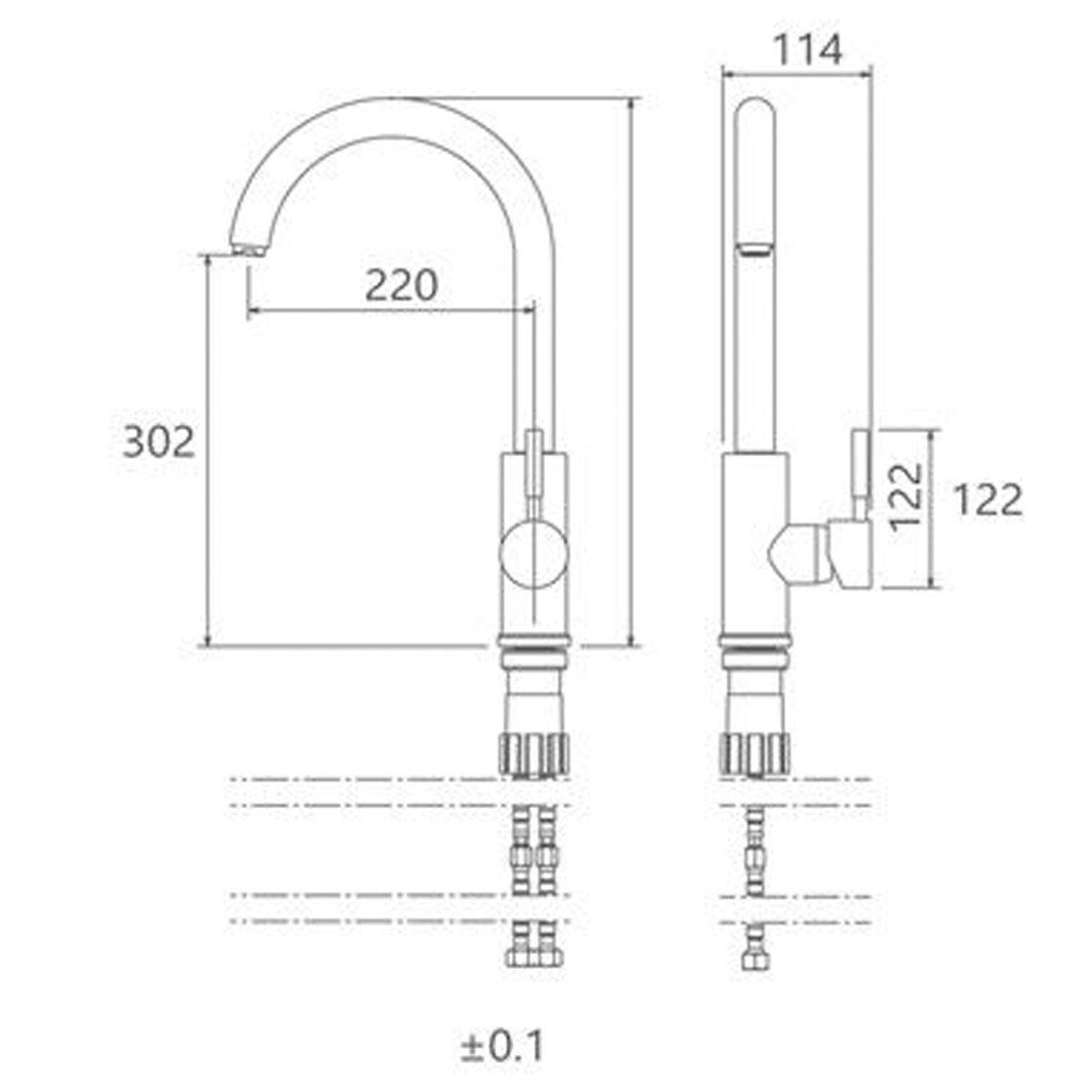 شیر آشپزخانه موناکو پلاس کروم شودر