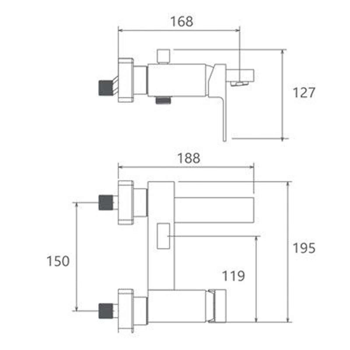 شیر حمام اروپا کروم مات شودر