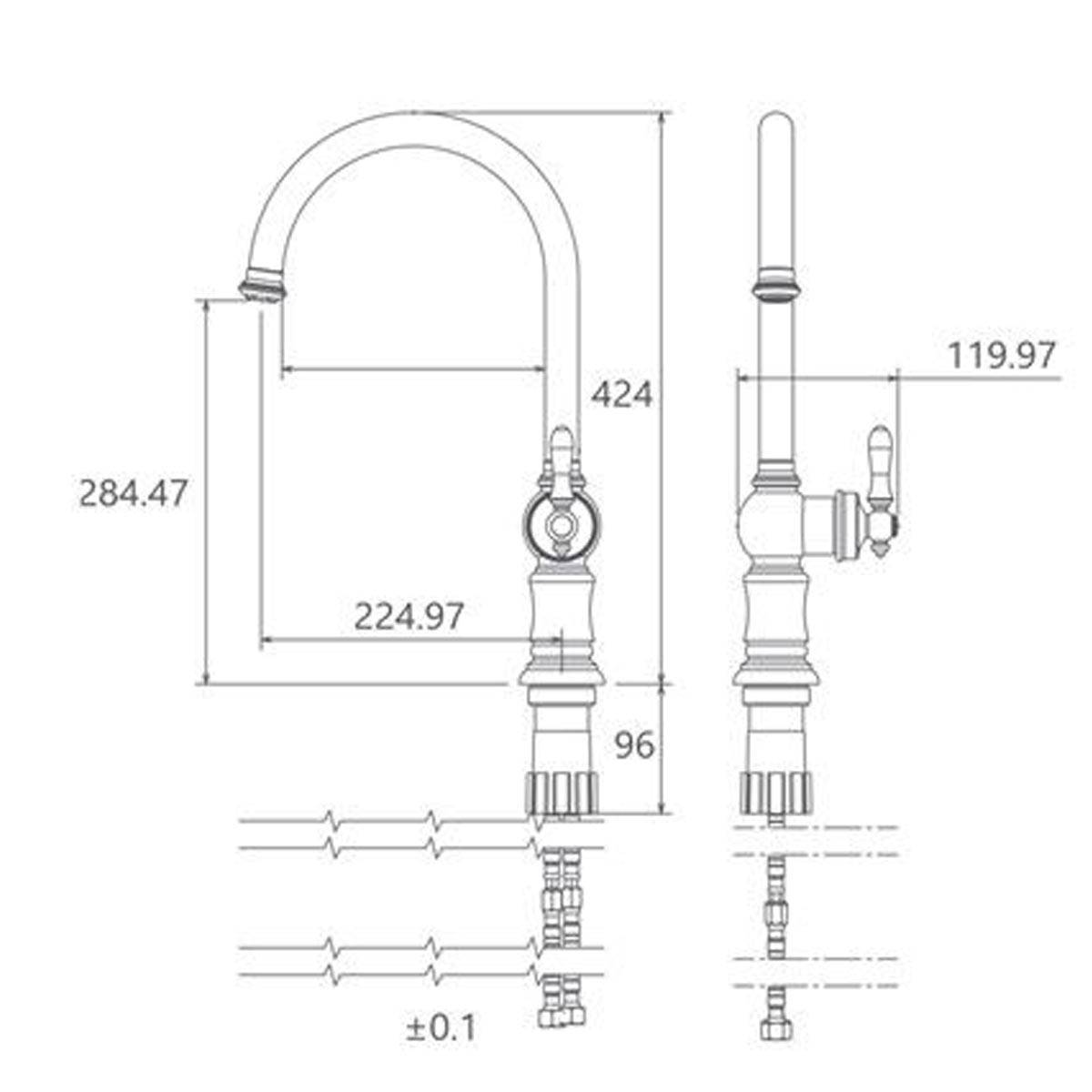 شیر آشپزخانه بیزانس طلایی مات شودر