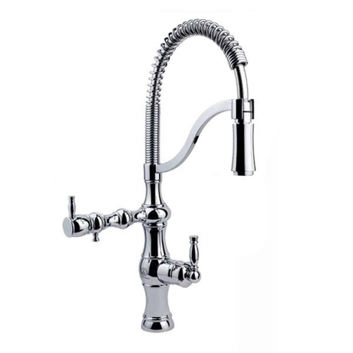 شیر آشپزخانه فنری دو منظوره آنتیک کروم قهرمان