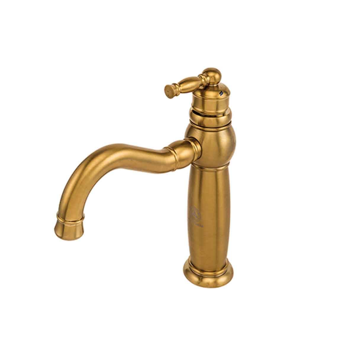 شیر روشویی آنتیک طلایی مات قهرمان