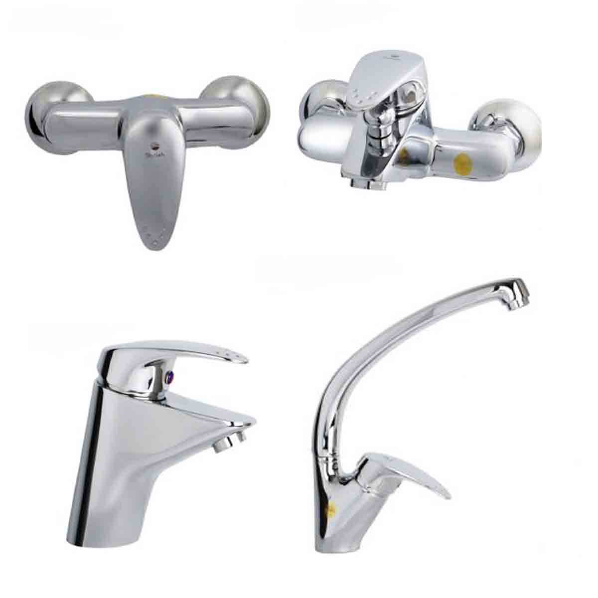 ست شیرآلات قشم کروم شیبه