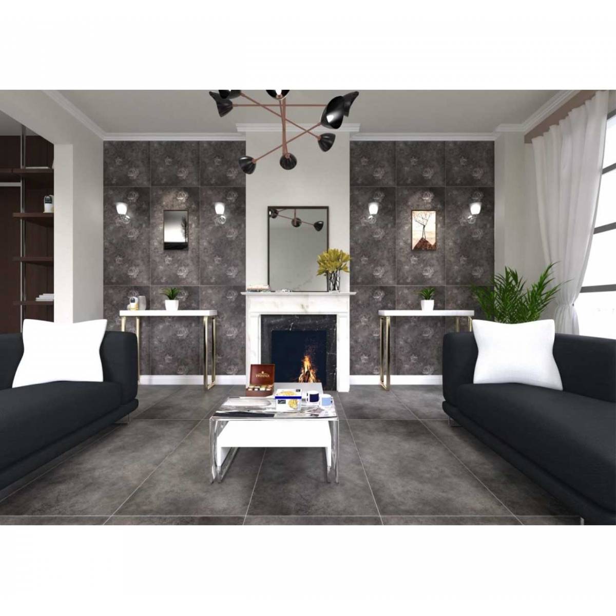 کاشی آفرسکو طوسی تیره گل پارس اسپان