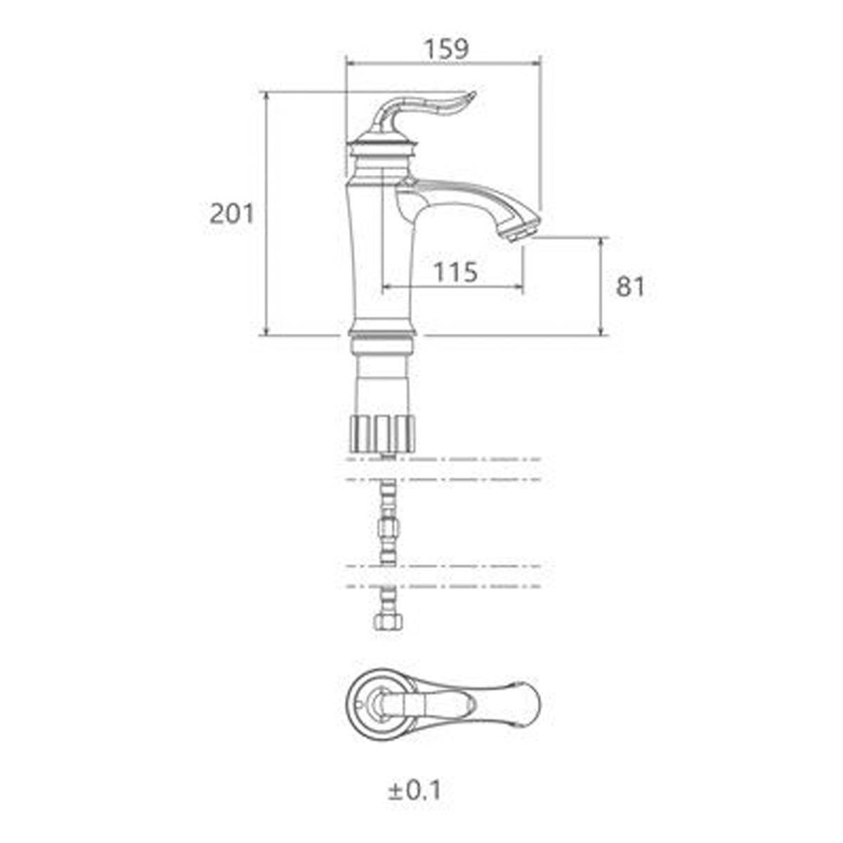 شیر روشویی لوکا مشکی طلایی شودر