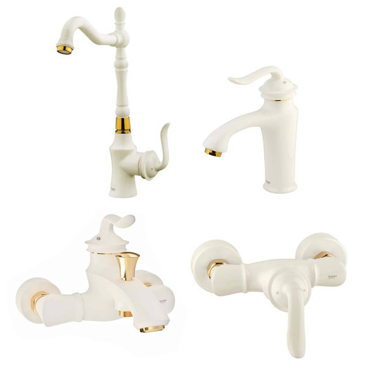 ست شیرآلات لوکا شیری طلایی شودر