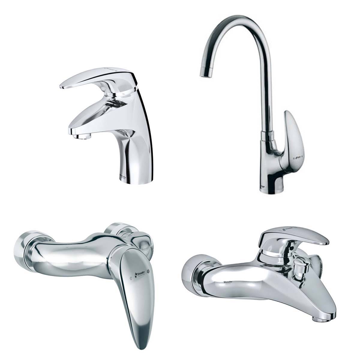 ست شیرآلات سنیور کروم شودر