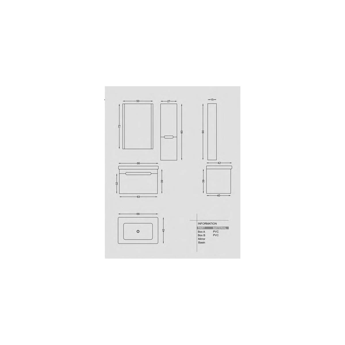 کابینت روشویی دیواری 9047 سفید فیورنزا