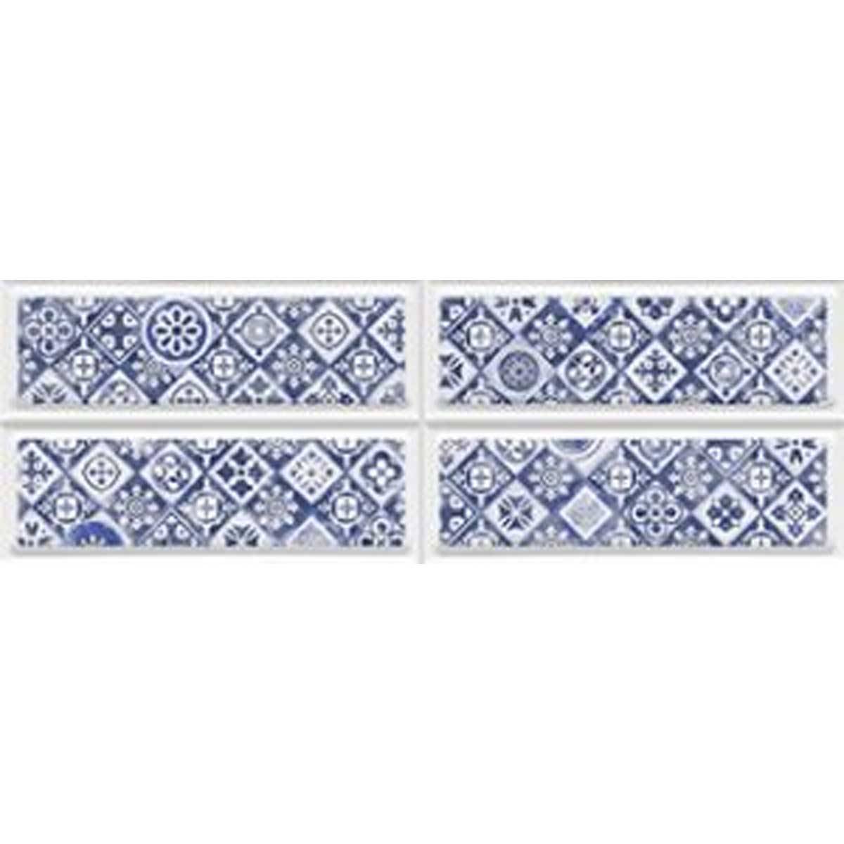 کاشی نیلو دکور قالبدار آبی تبریز