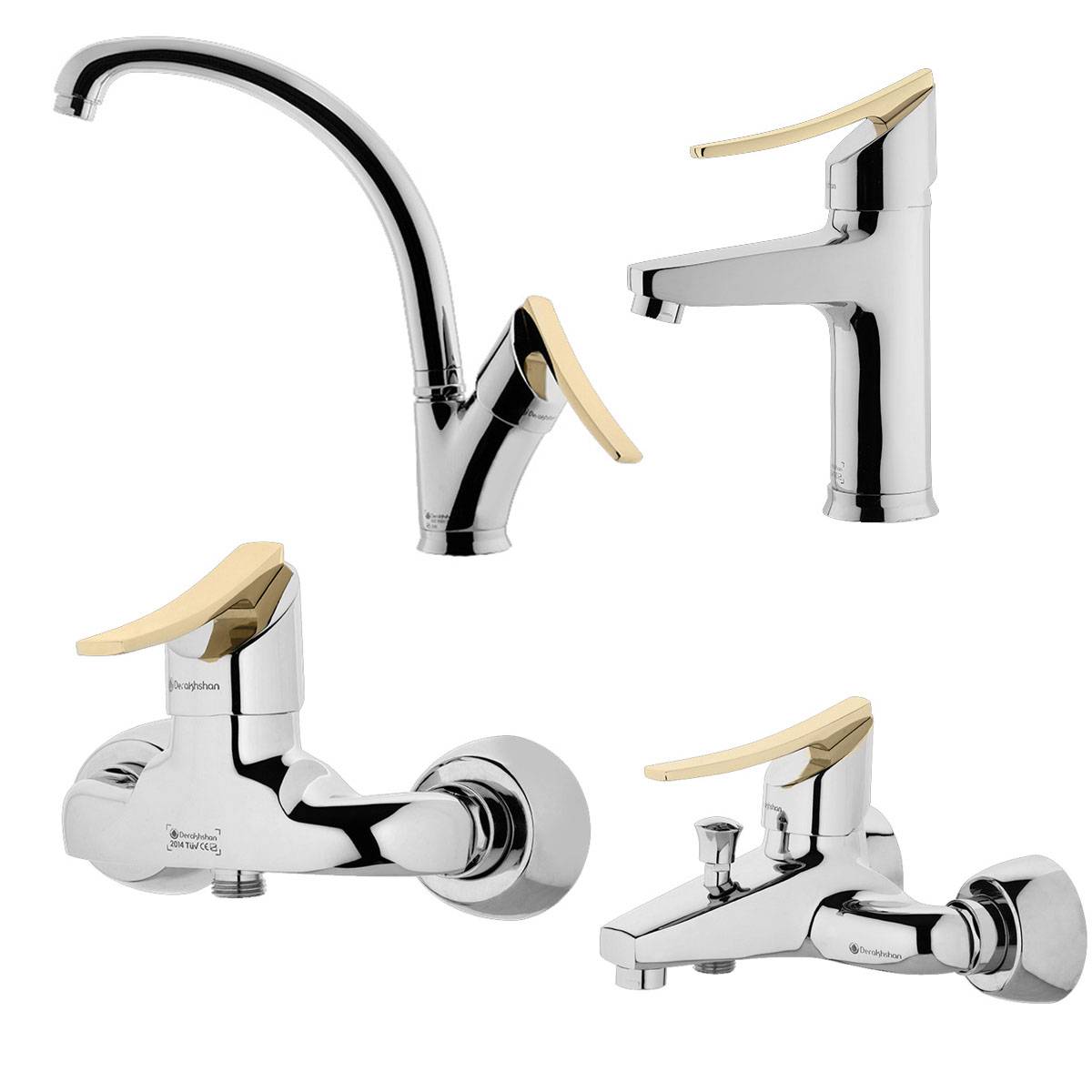 ست شیرآلات لوکس گلد درخشان