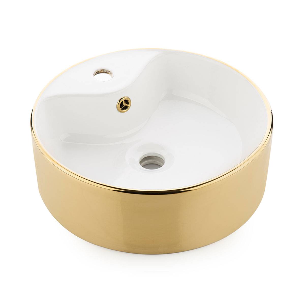 روشویی روکابینتی لنو سفید طلایی نوین سرام