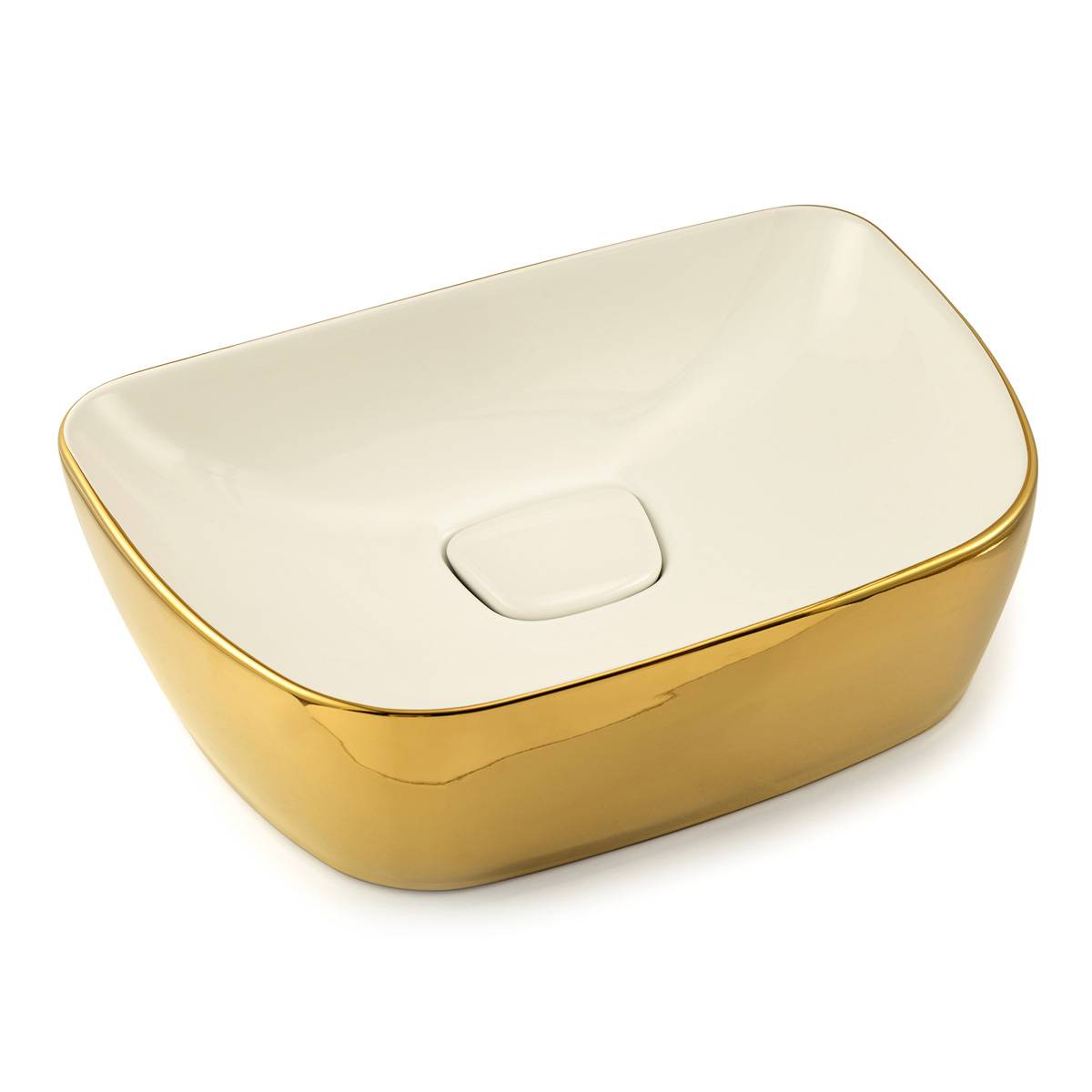 روشویی روکابینتی تراپانی سفید طلایی نوین سرام