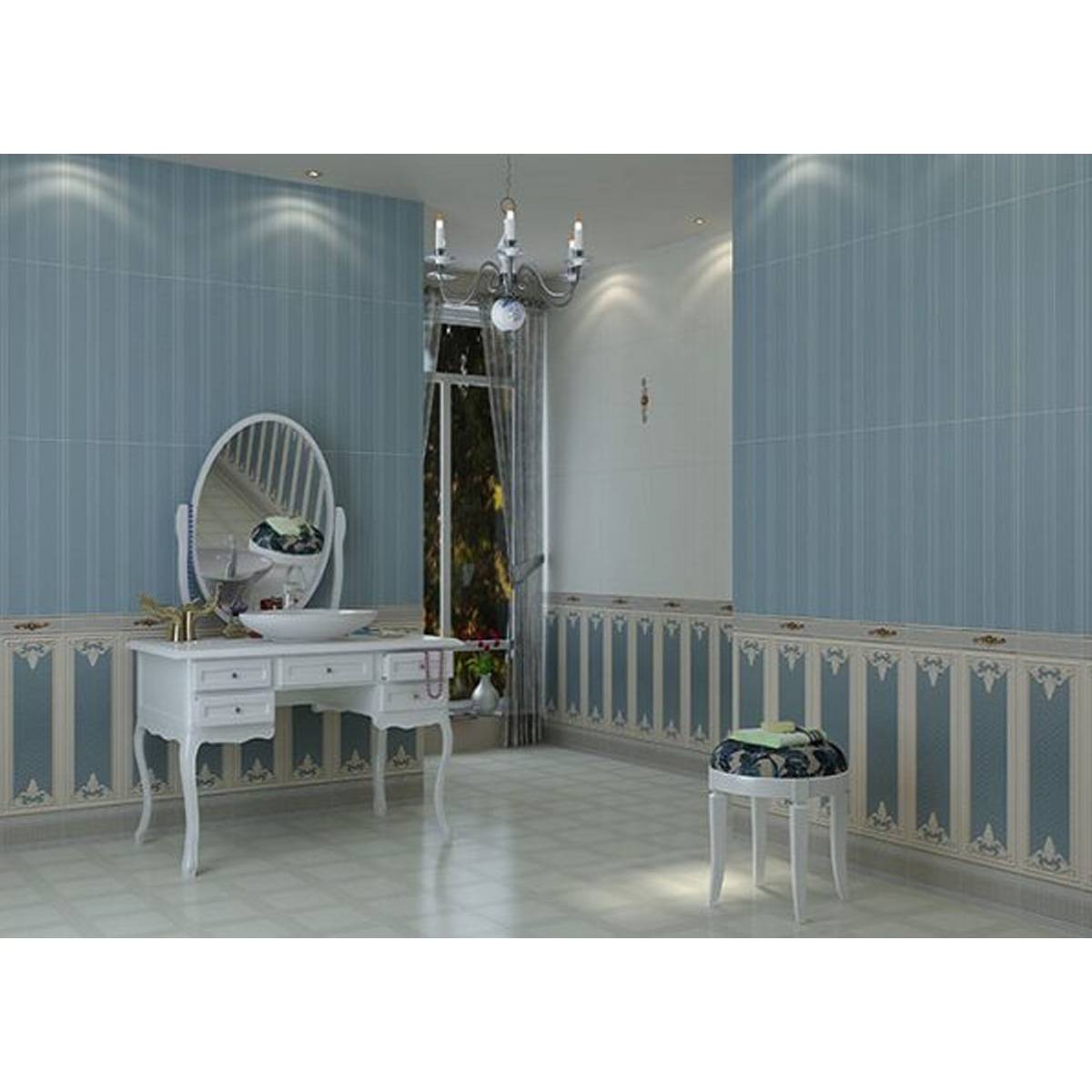 کاشی دکور قالبدار رزالین آبی تبریز