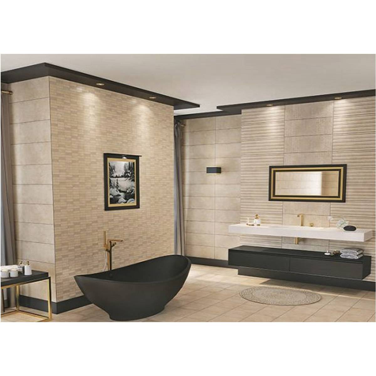 کاشی قالبدار خطی مارکان بژ تبریز