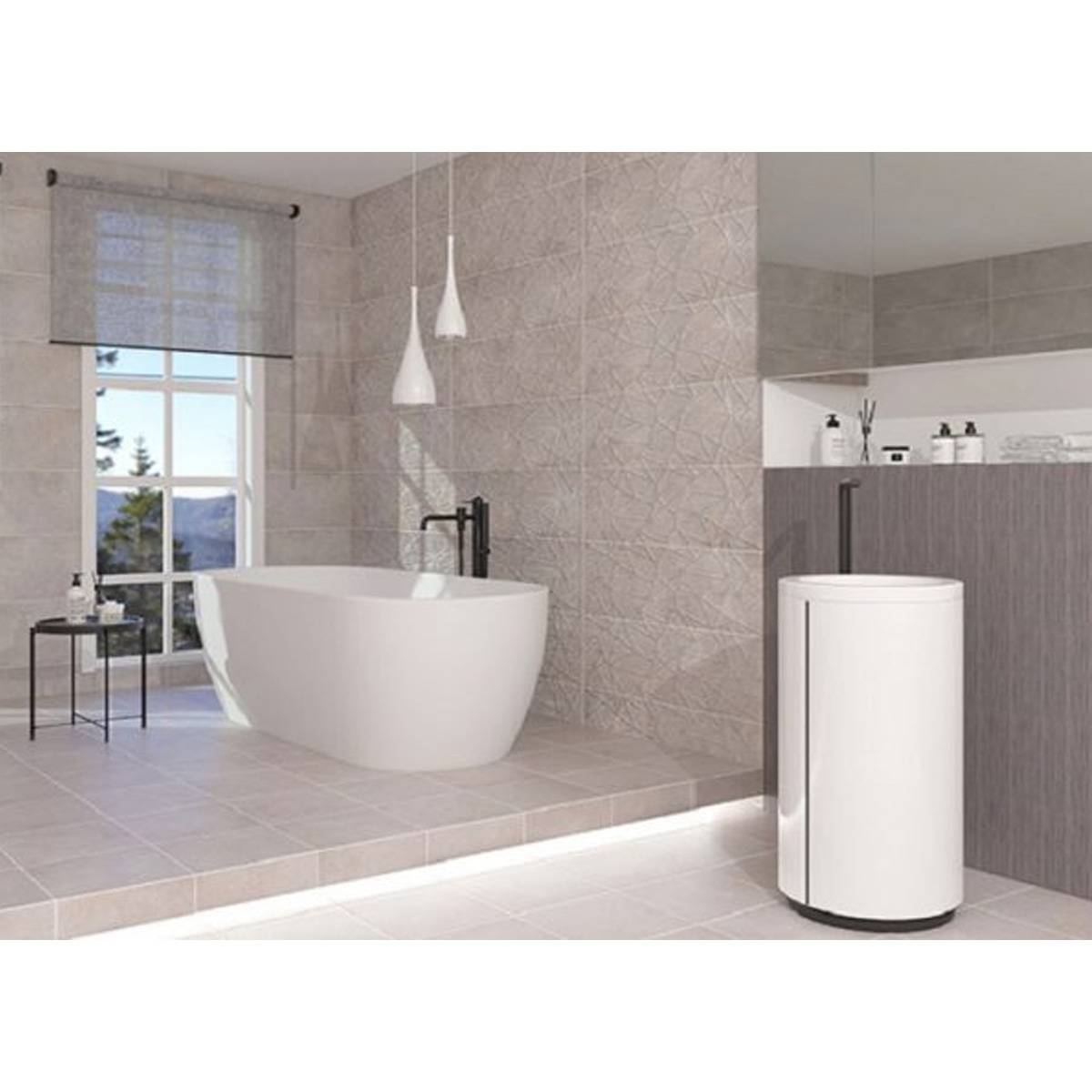 کاشی دکور قالبدار نوبل سفید تبریز