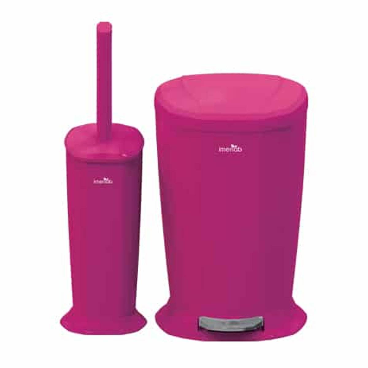 سطل و برس توالت ورونا صورتی ایمن آب