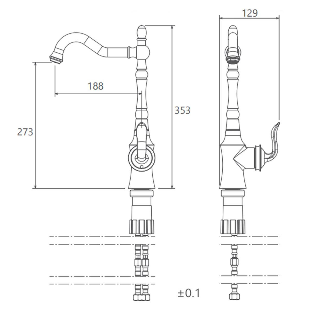 شیر آشپزخانه لوکا طلایی شودر