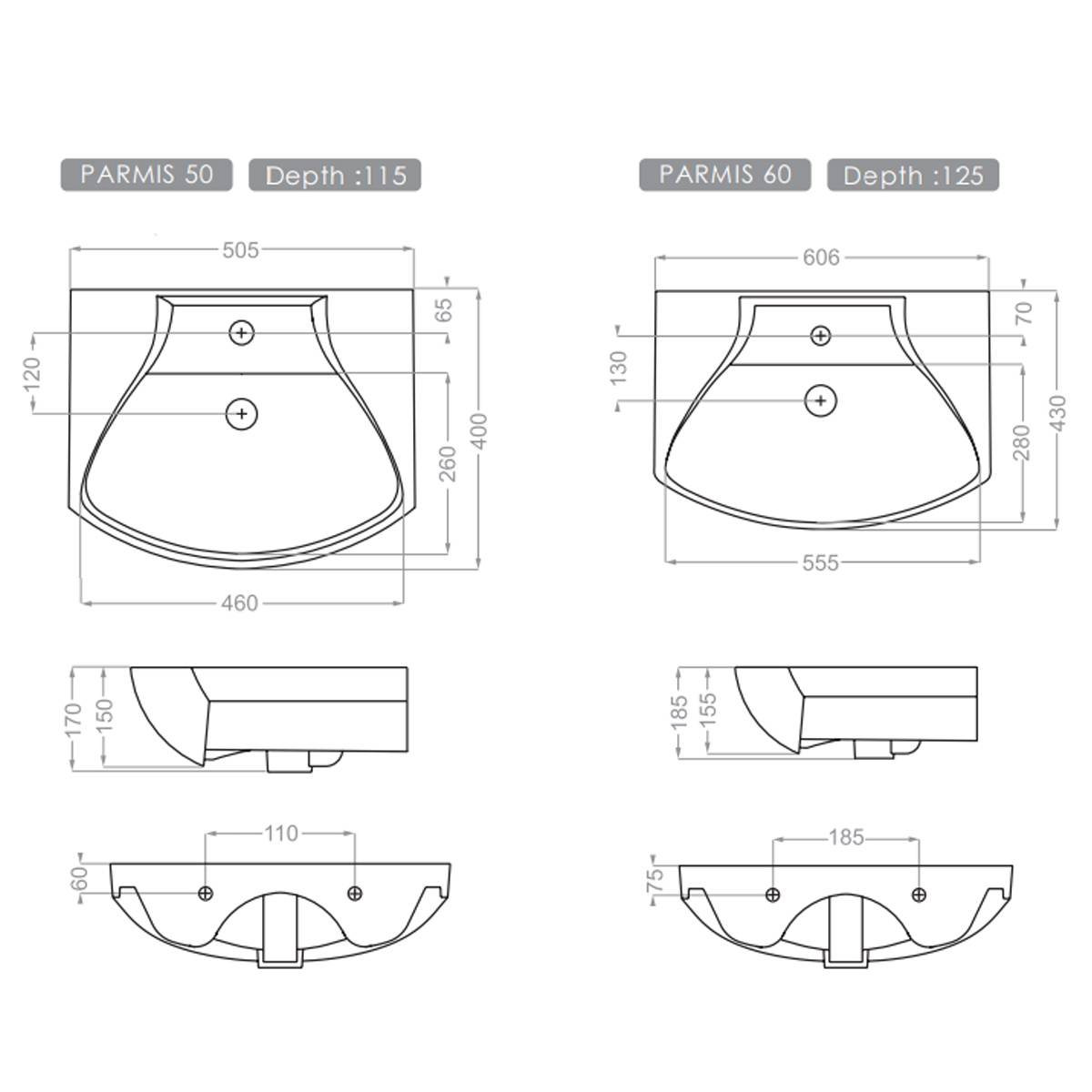 روشویی روکابینتی پارمیس گلسار فارس