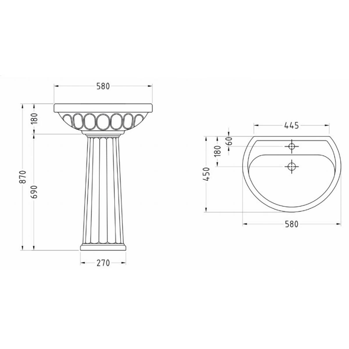 روشویی پایه دار آرمان سینا چینی