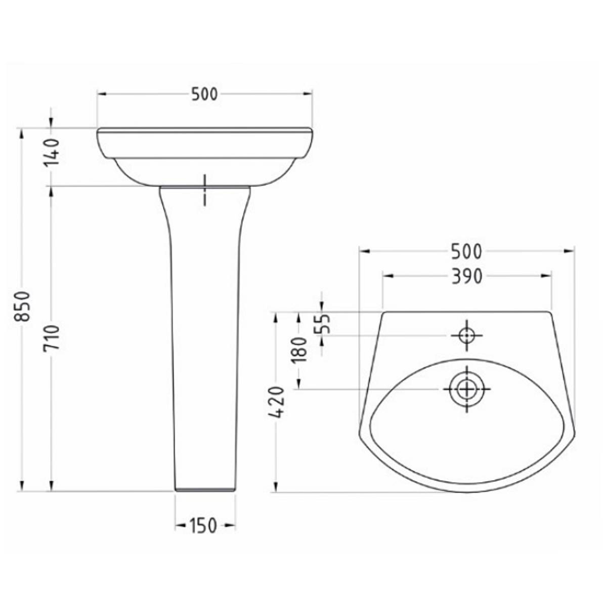 روشویی پایه دار آلپ سینا چینی