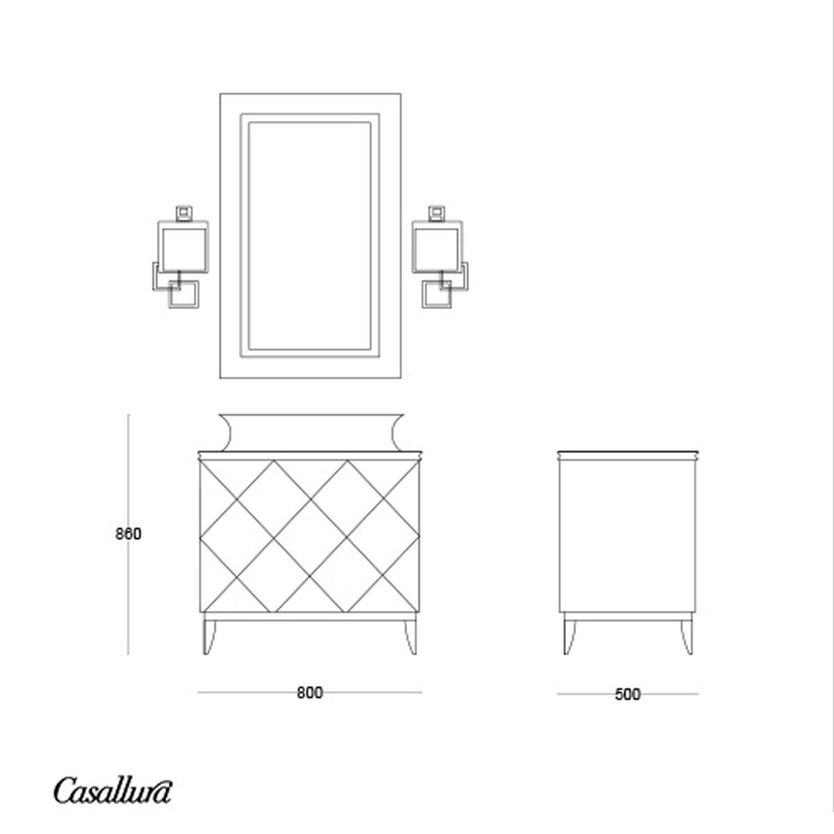 کابینت روشویی دو درب ریوولی کاسالورا