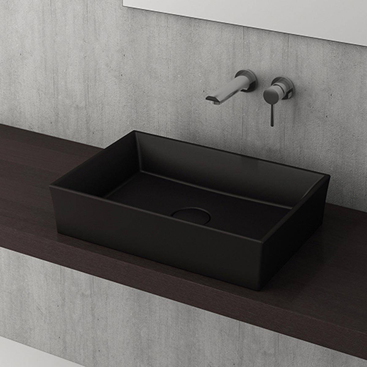 روشویی روکابینتی مستطیلی مشکی وسل بوچی