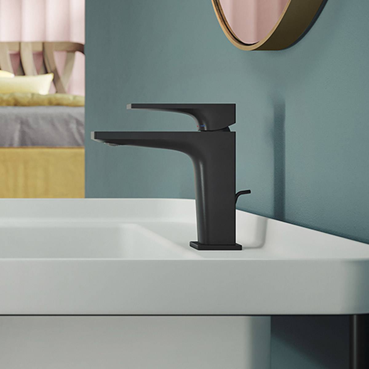 شیر روشویی پایه کوتاه مشکی سون نوبیلی