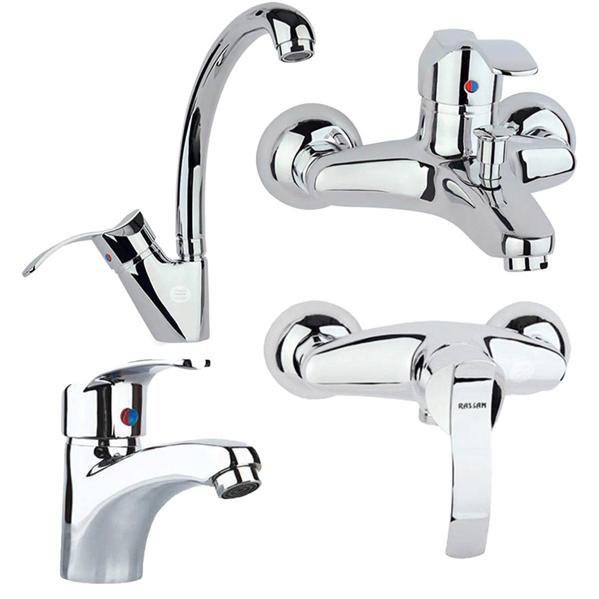 ست شیرآلات نگین کروم راسان