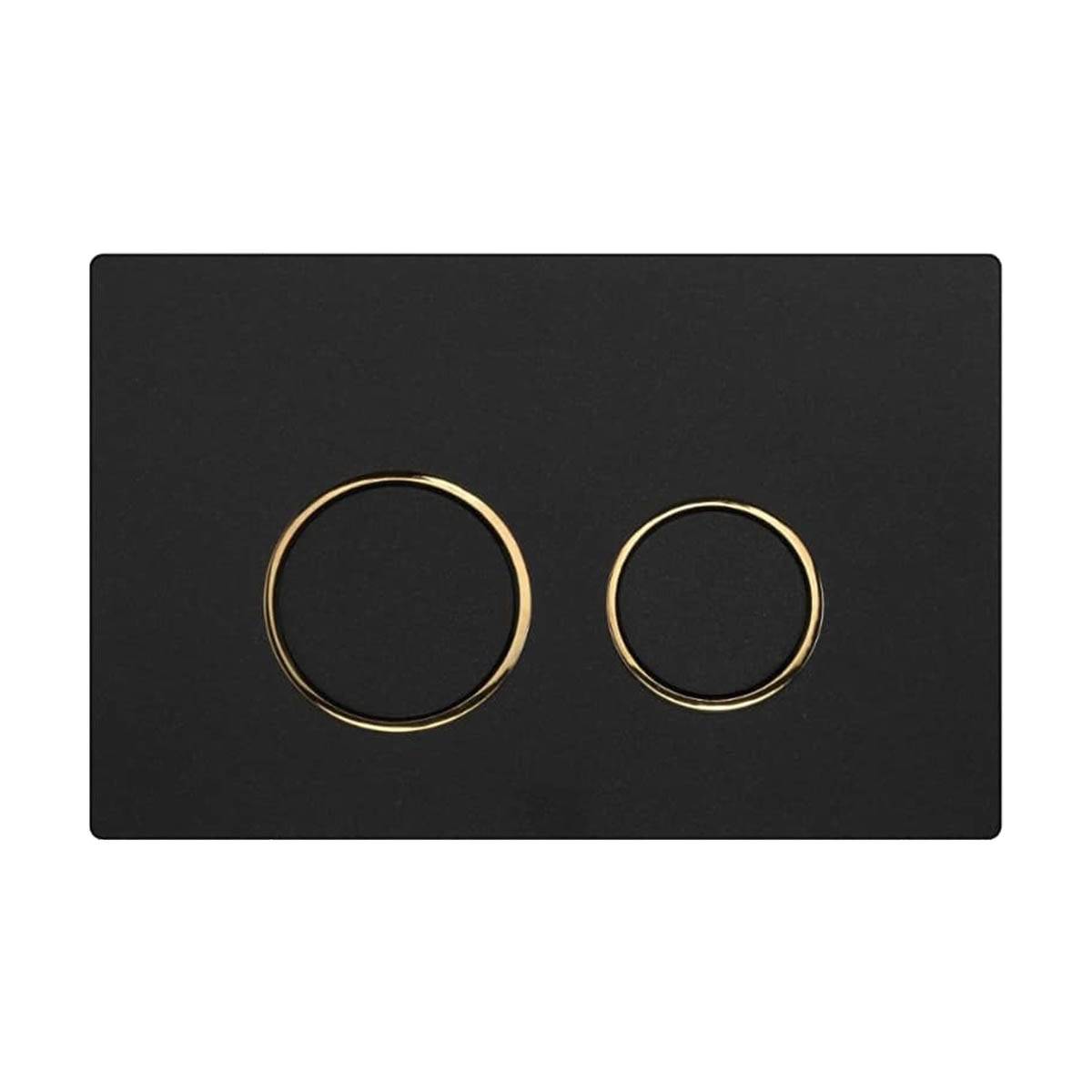 صفحه کلید فلاش تانک توکار گرد مشکی مات طلایی فلاشتانک ایران