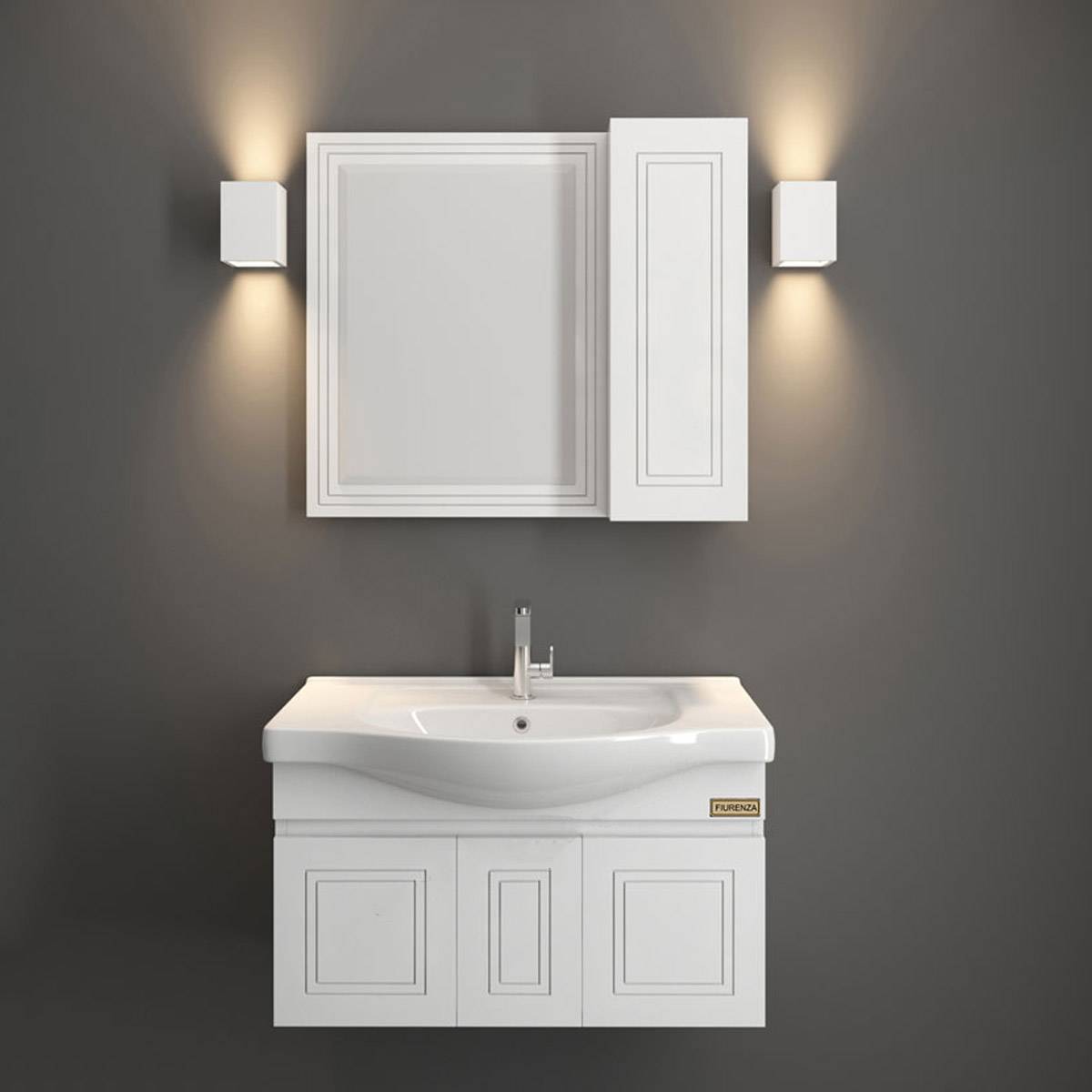 کابینت روشویی دیواری 9036 سفید ویستا فیورنزا