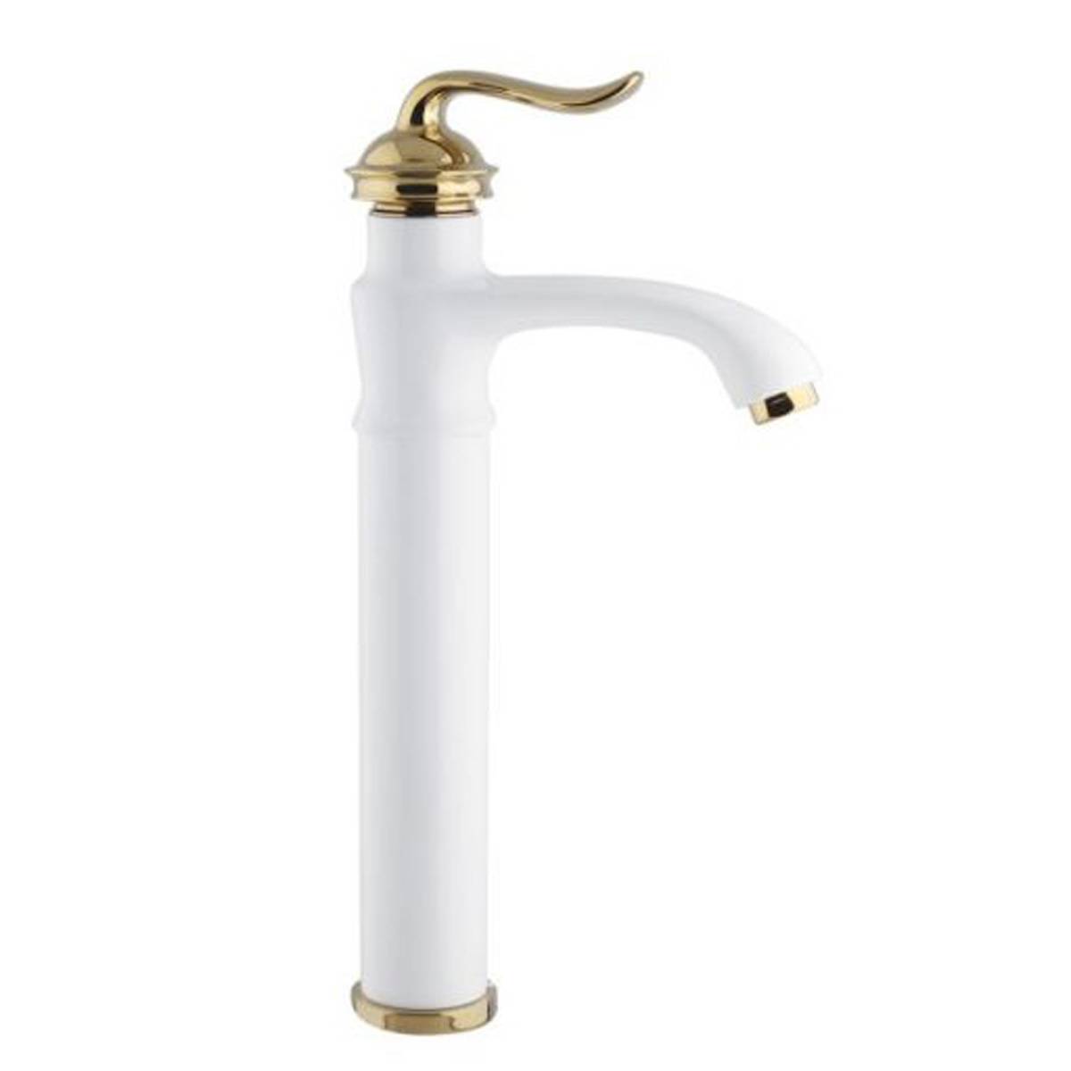 شیر روشویی پایه بلند نیلا سفید طلایی البرز روز