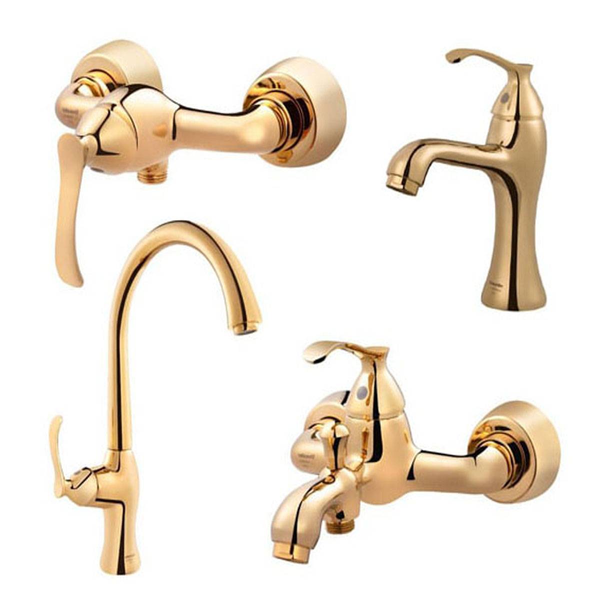 ست شیرآلات کلاسیک طلایی شودر