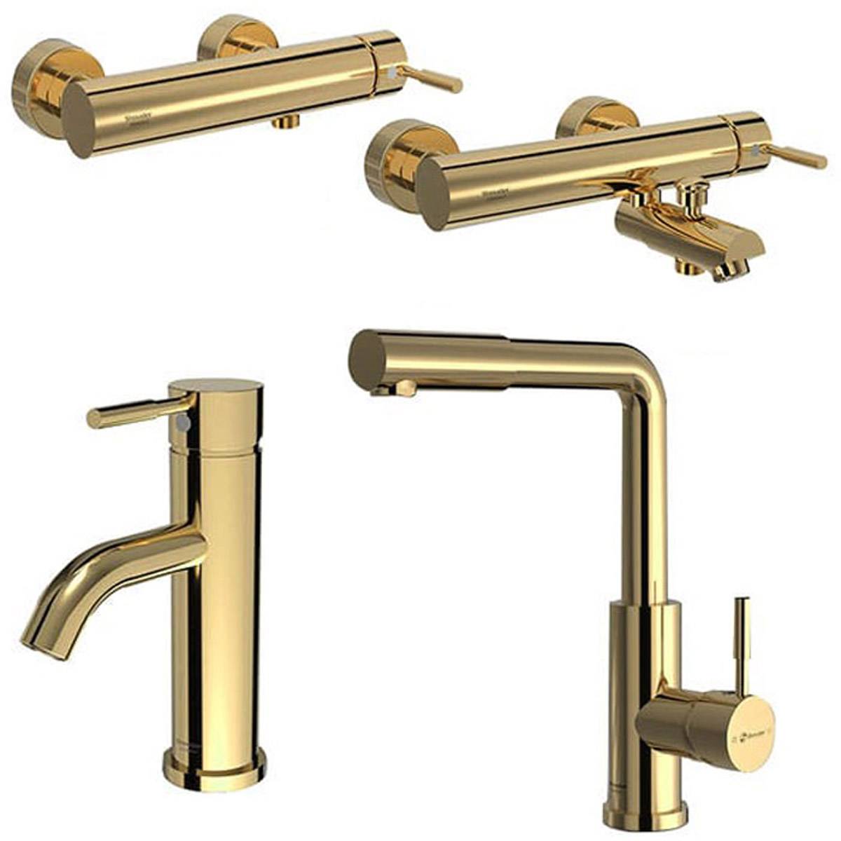 ست شیرآلات مارینو طلایی شودر