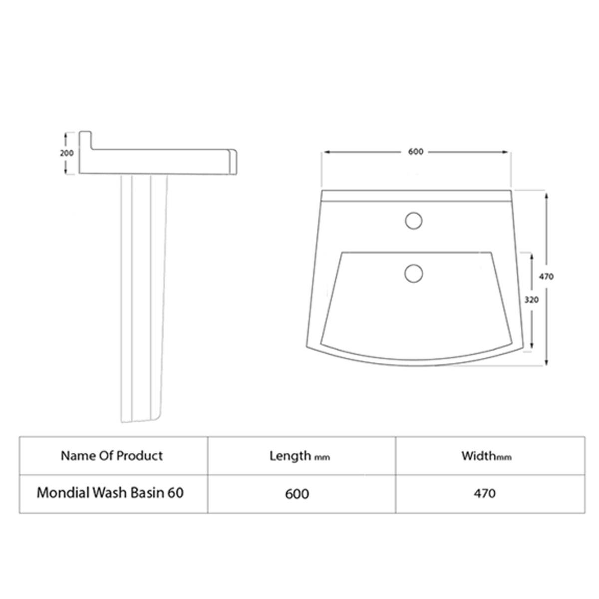 روشویی پایه دار موندیال مروارید