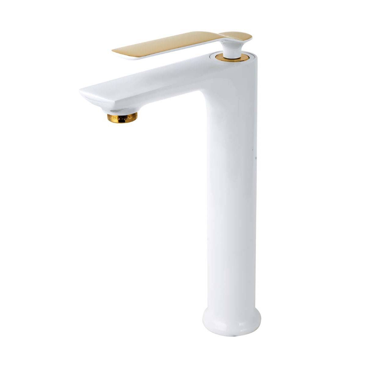 شیر روشویی پایه بلند آوات شیری طلایی راسان