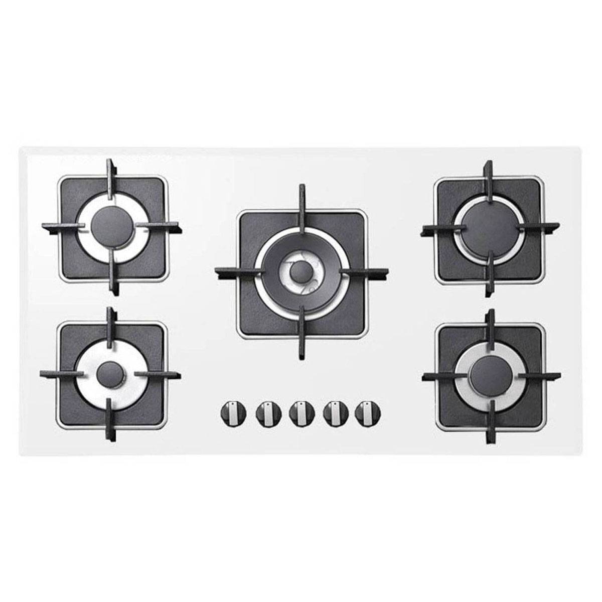 اجاق گاز شیشه ای سفید W5910G استیل البرز