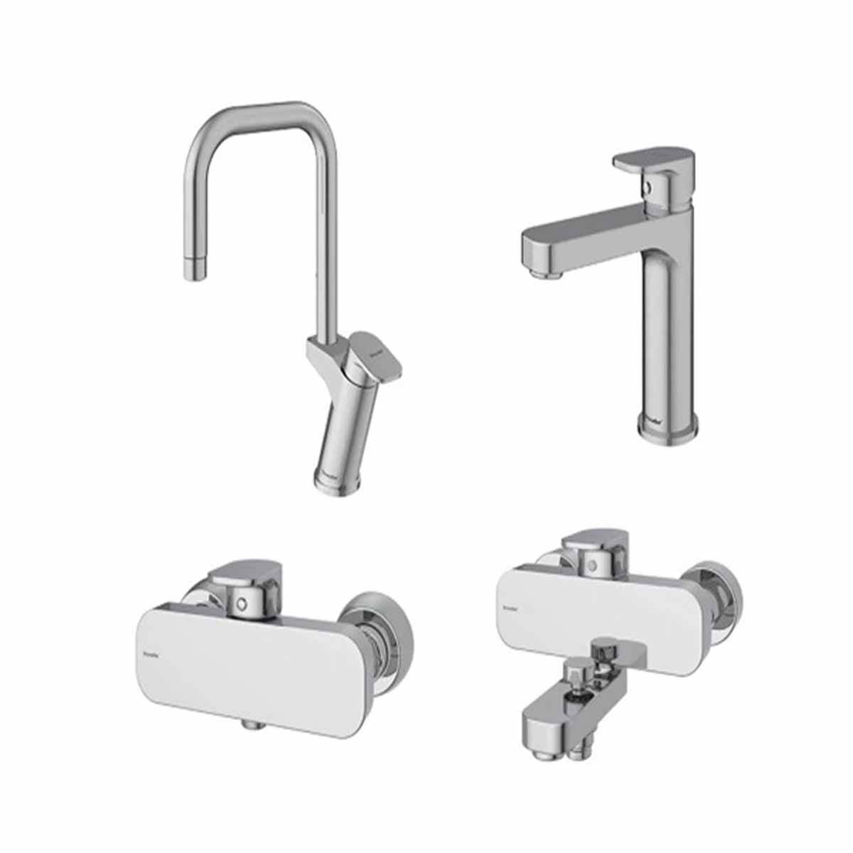 ست شیرآلات تاین کروم شودر