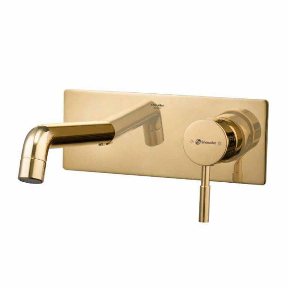 شیر روشویی یک تکه توکار روگن طلایی شودر