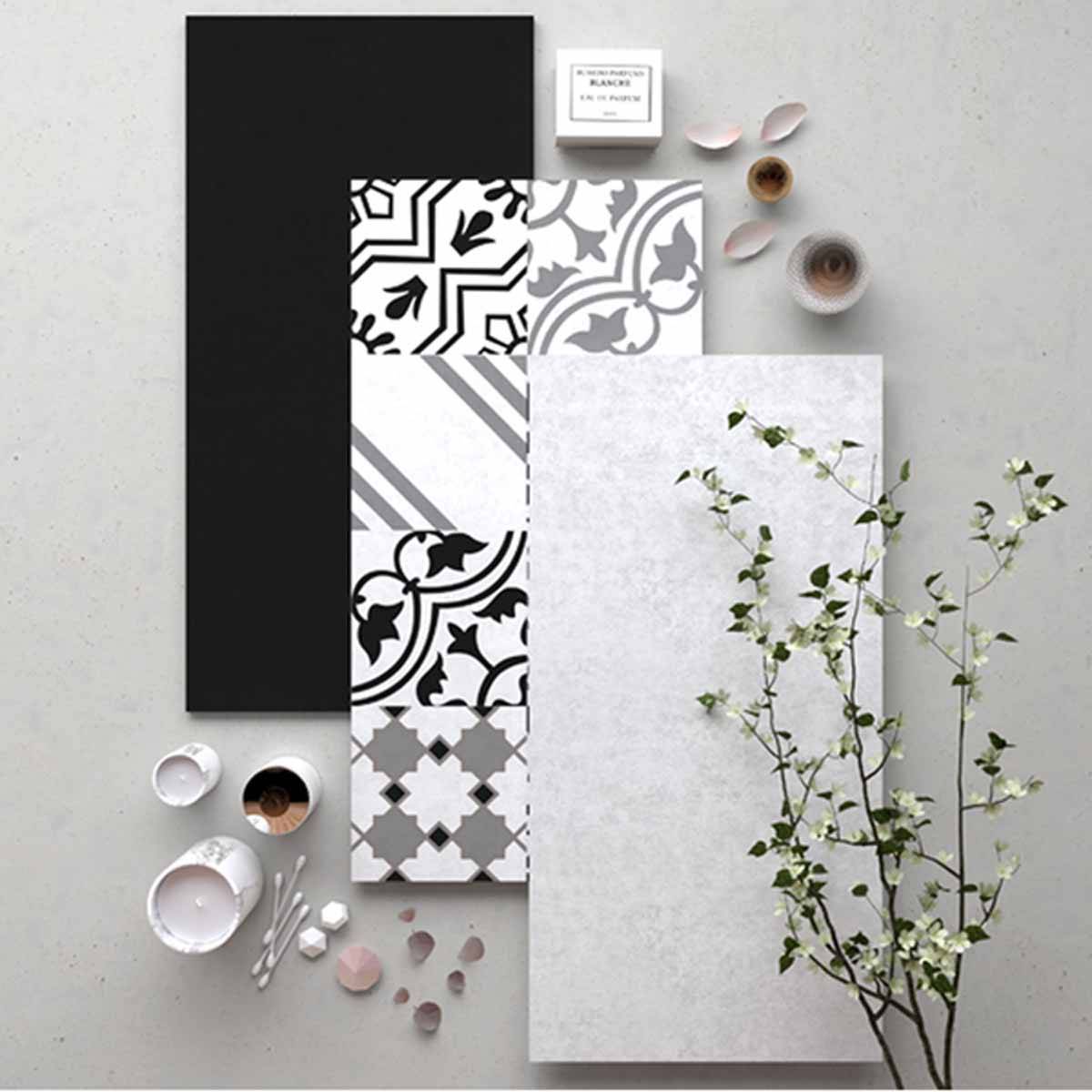 سرامیک ریو دکور سفید مشکی مات گلدیس