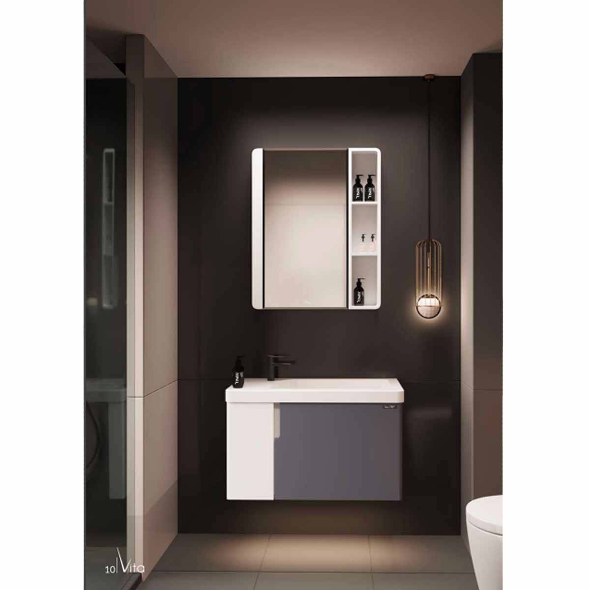 کابینت روشویی 3067 سفید طوسی ویتا