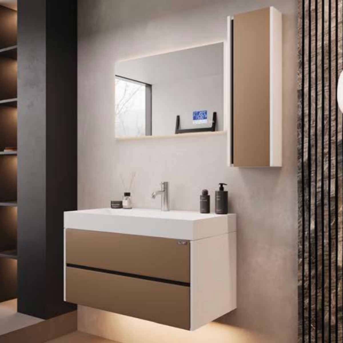 کابینت روشویی 3075 سفید قهوه ای ویتا