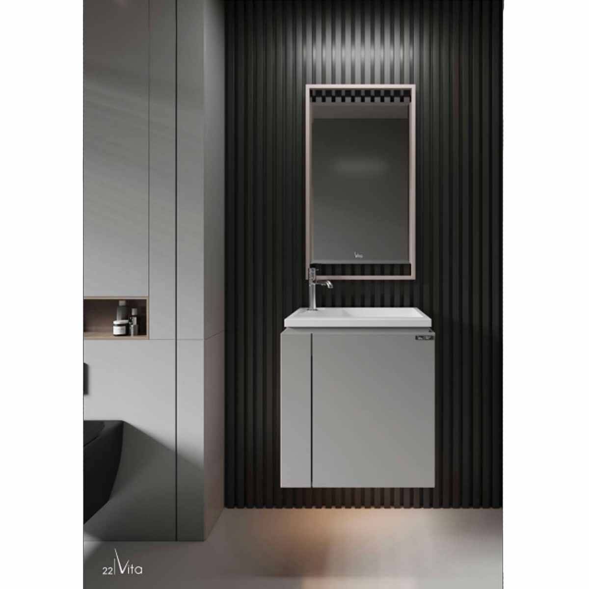 کابینت روشویی 3080 سفید طوسی ویتا