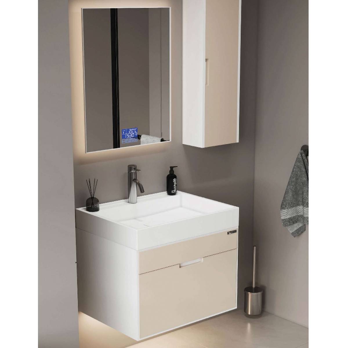 کابینت روشویی 3084 کرم سفید ویتا