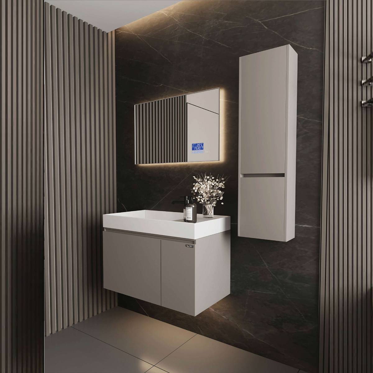 کابینت روشویی 3087 سفید طوسی ویتا