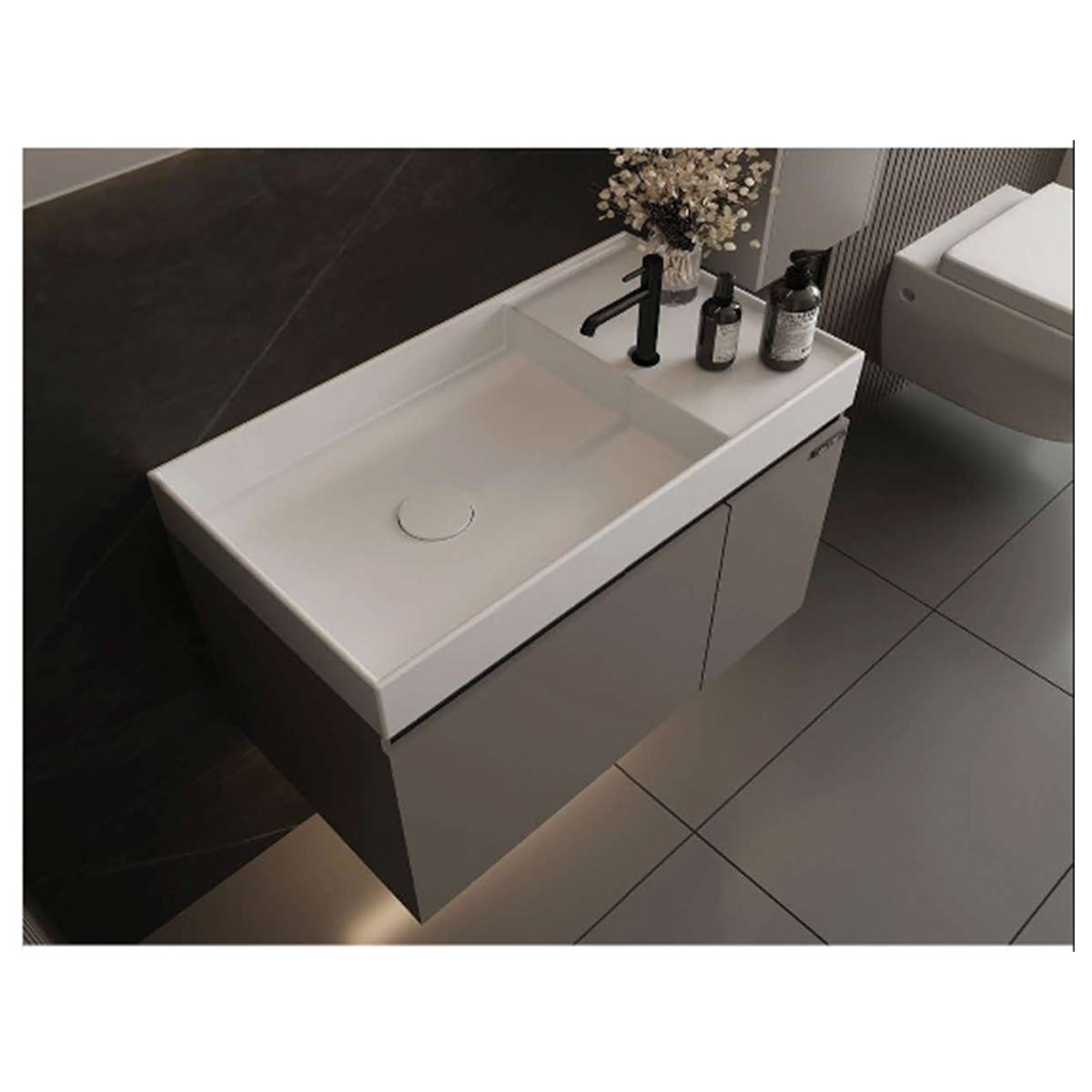 کابینت روشویی 3087 سفید طوسی ویتا