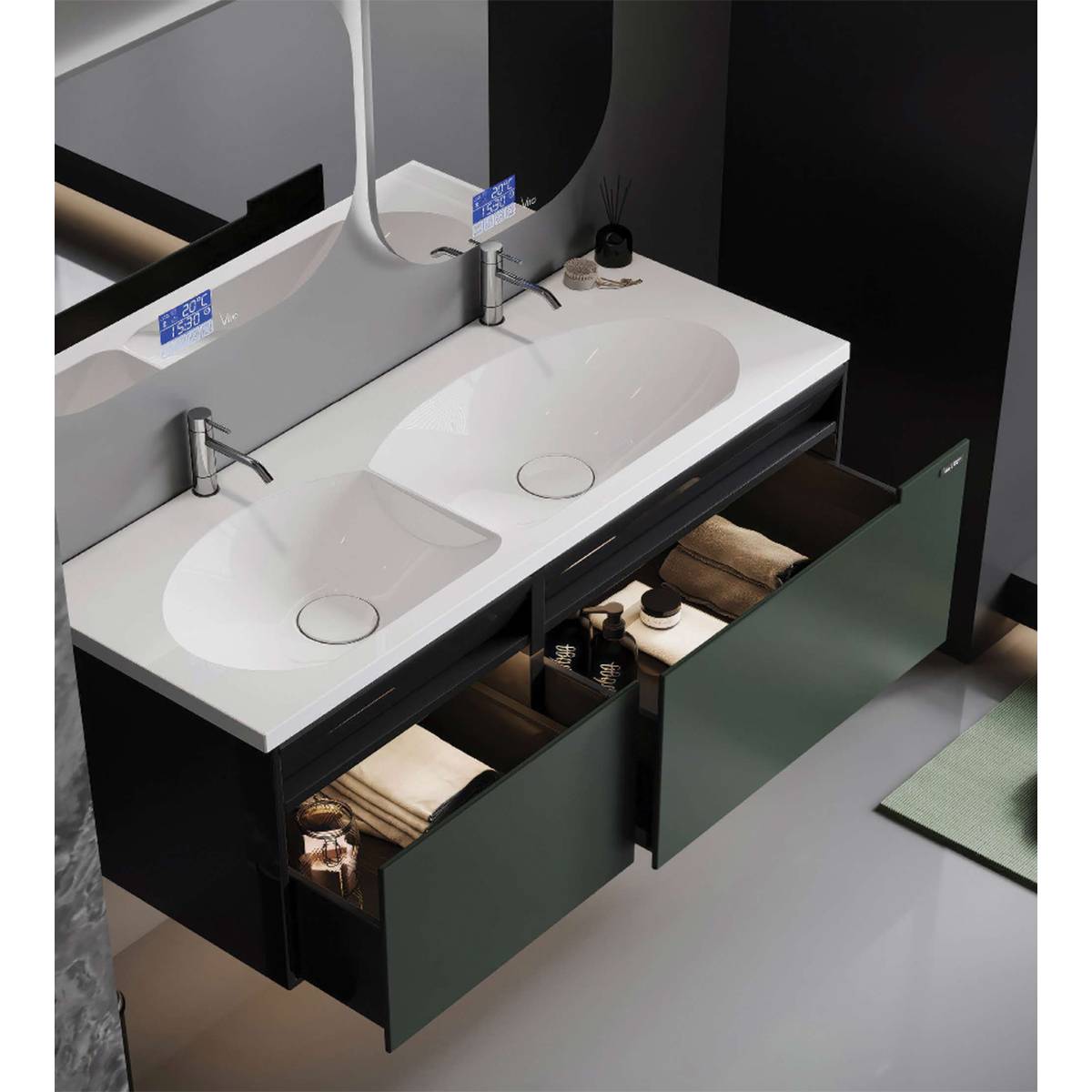 کابینت روشویی 3094 سفید سبز ویتا