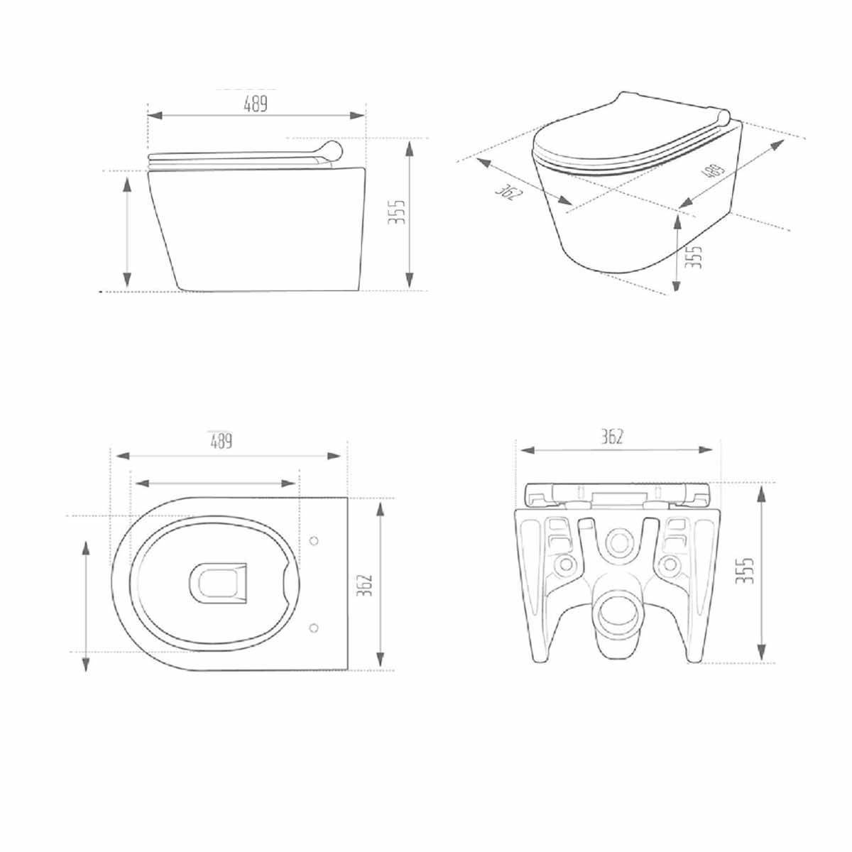 توالت فرنگی دیواری دسپینا مشکی براق مروارید